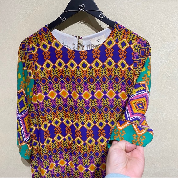 Everly Anthropologie Multi-Color Patterned Dress - Picture 10 of 12